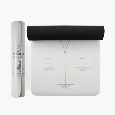 Større og blødere yogamåtte med justeringslinjer - Silver mist