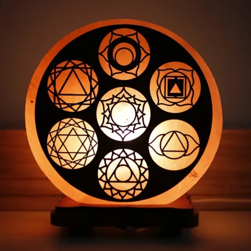 7 Chakra Himalaya salt lampe -  håndlavet - Image 2