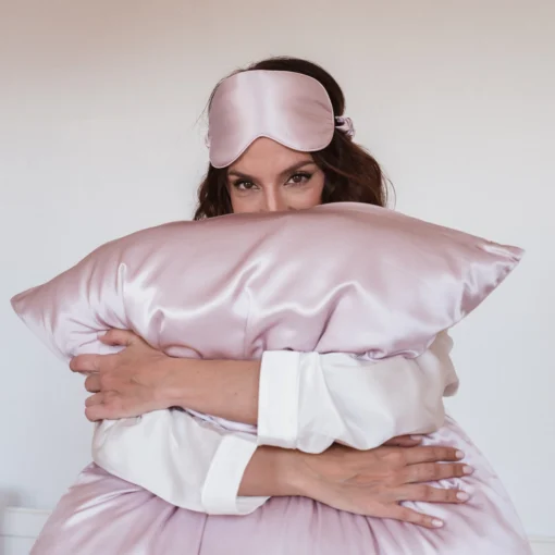 Luksus sovemaske med 100% silke på begge sider - Sweet love rose