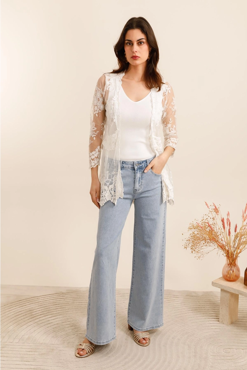Blondecardigan - Lace whisper, str. M - Billede 2
