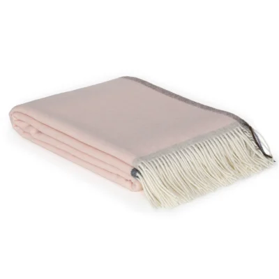 Kashmir og Merino uld plaid - Rose - luksus, varme og håndværk