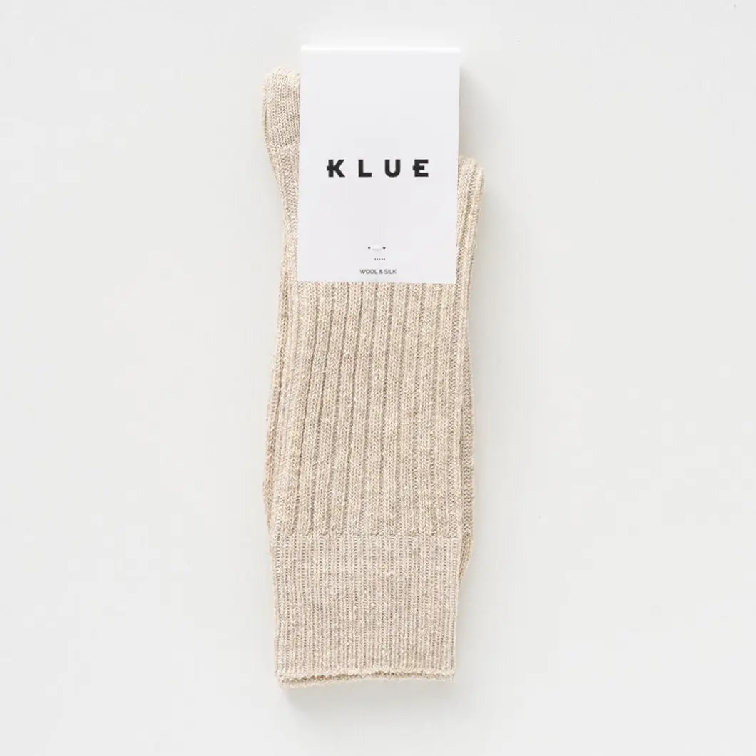 Silke- og uldsokker - Naturel, str. 36-40 - Billede 2