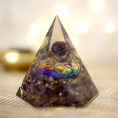 Amethyst oktagon - orgonit pyramide