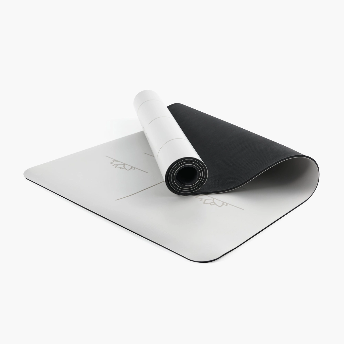 Større og blødere yogamåtte med justeringslinjer - Silver mist - Billede 4