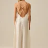 Cremefarvet Boho heldragt med smuk perleryg - str. M - Billede 5