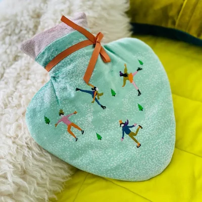 Velour varmedunk - Ice heart mint