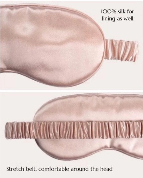 100% silke sovemaske - rosa