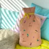 Yoga varmedunk i broderet bomuldsvelour