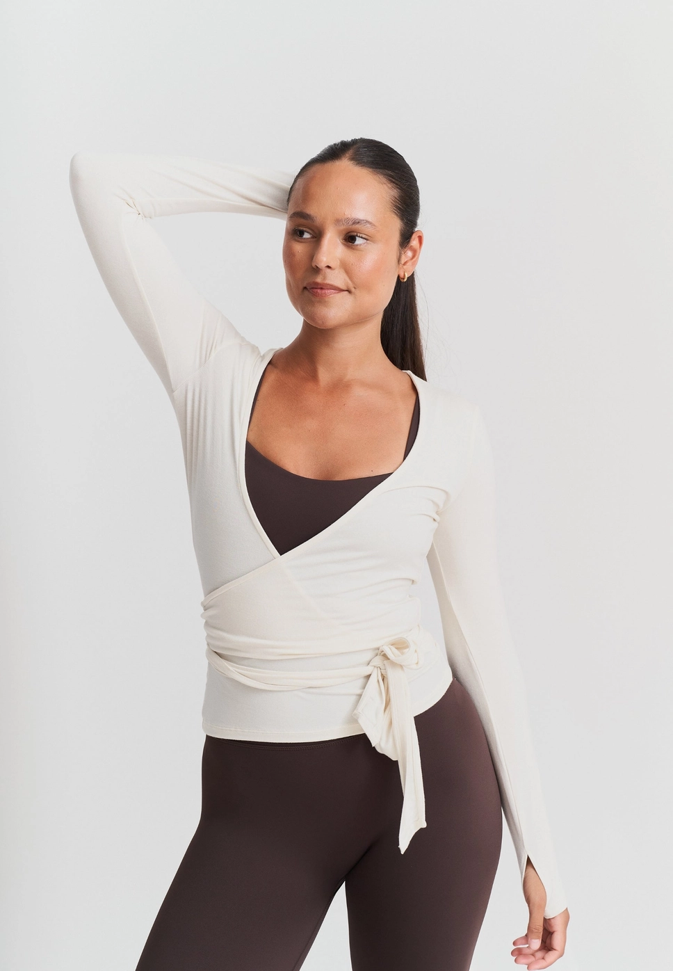 Soft Ballet Wrap Top - pearl, str. M - Billede 3
