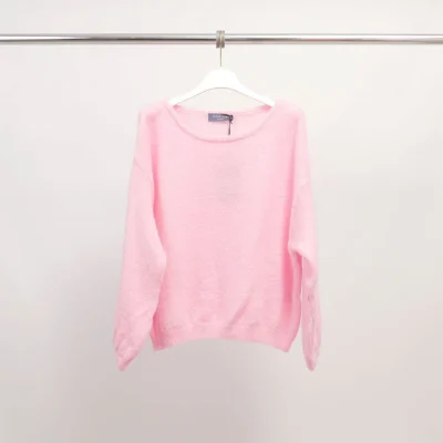 Sweater i kid mohair & Suri alpaka - rose cloud, one size