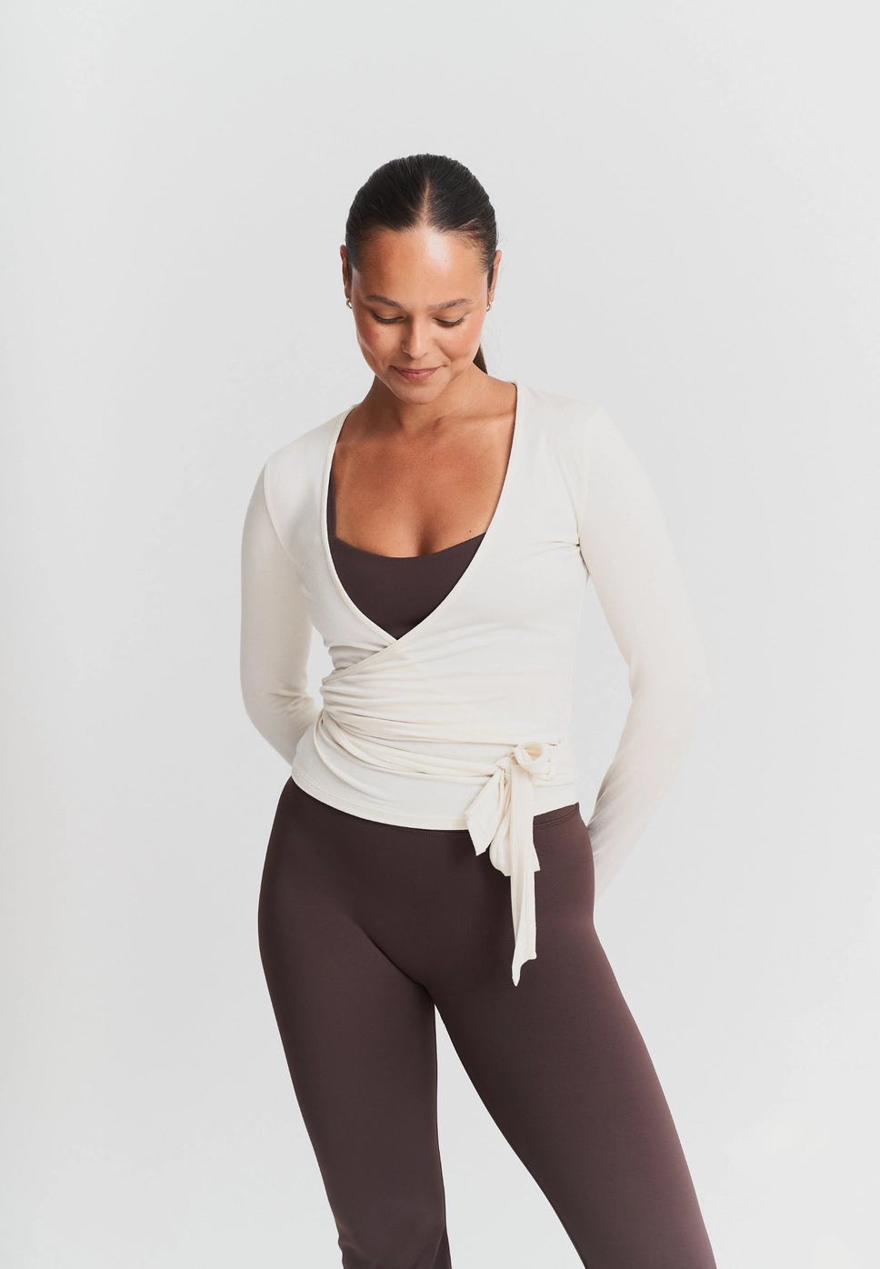 Soft Ballet Wrap Top - pearl, str. M - Billede 5