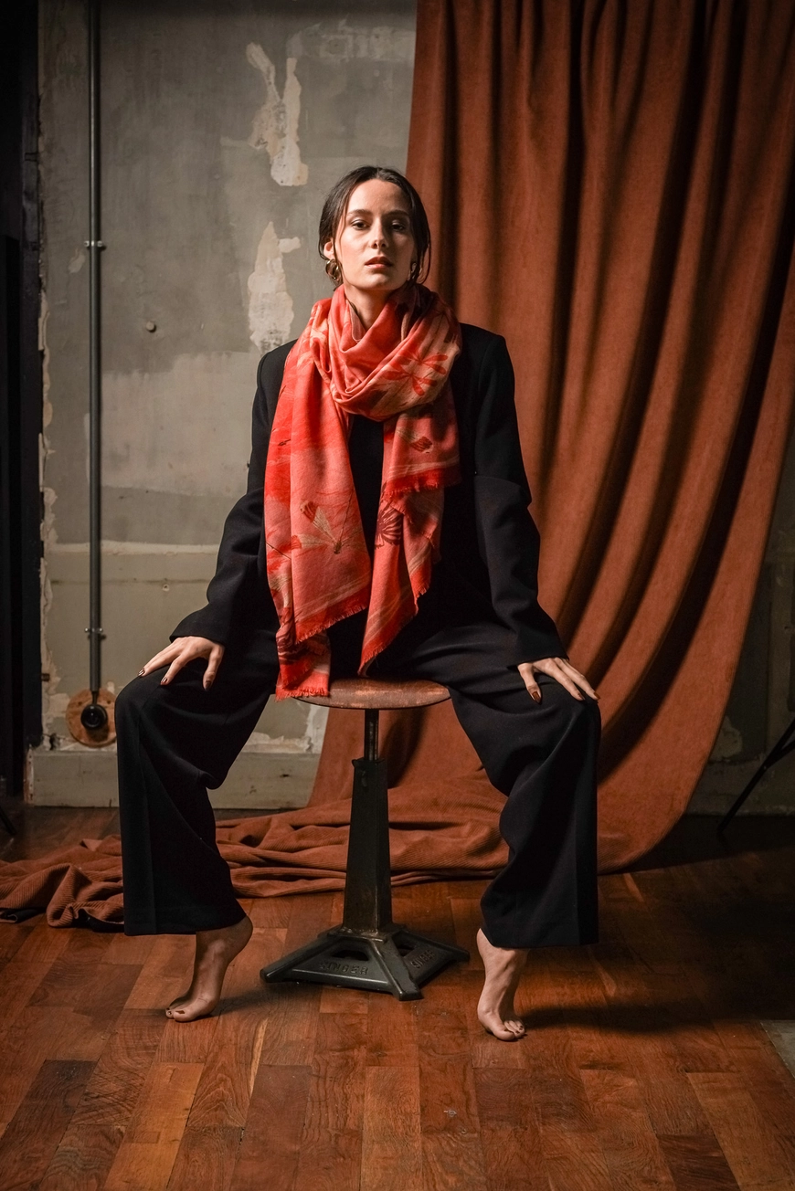 Stort kashmir, uld og silke tørklæde - Garance - Billede 3