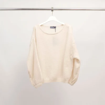 Sweater I Kid mohair og Suri alpaka - Vanilla cloud, one size
