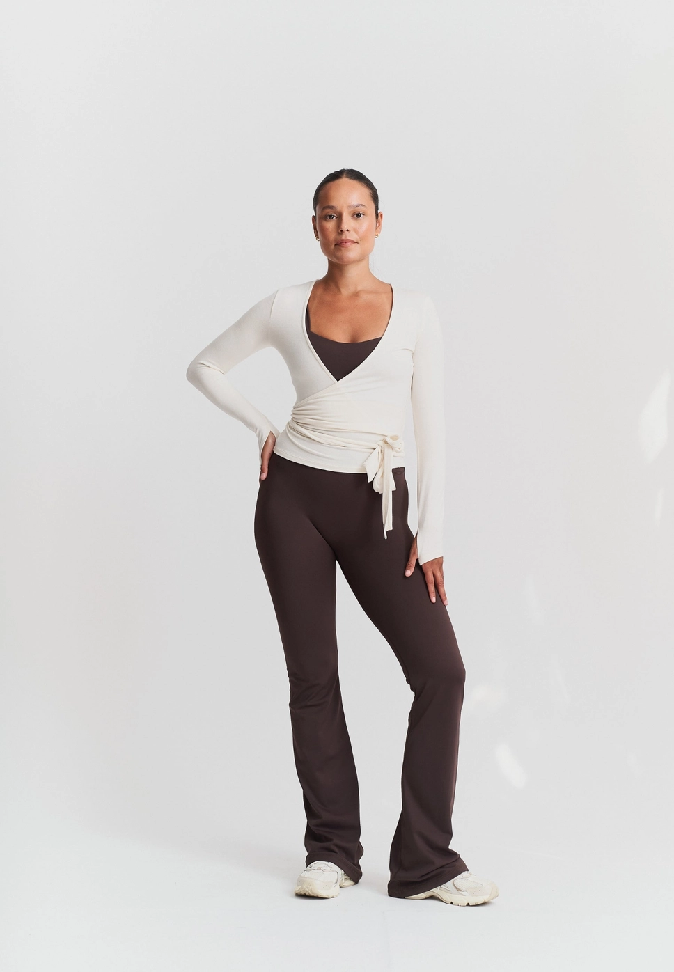 Soft Ballet Wrap Top - pearl, str. M - Billede 2
