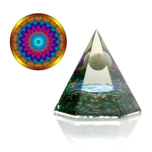 Grøn jade oktagon - orgonit pyramide - Image 3