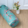 Eksklusiv økologisk yogabolster med print af kirsebærblomster - havblå