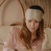Luksus sovemaske med 100% silke på begge sider - Silver mist - Image 4