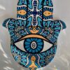 Dekorativ Hamsa bordskåner - Deep blue