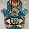 Dekorativ Hamsa bordskåner - turkis