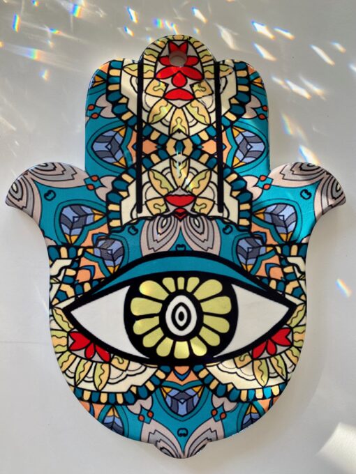 Dekorativ Hamsa bordskåner - turkis