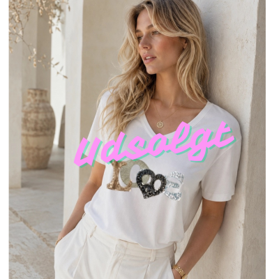 LOVE T-shirt - Elfenben, str. L/XL