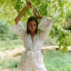 Flowing hvid kimono - one size - Image 9