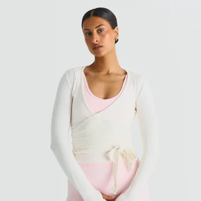 Soft Ballet Wrap Top - pearl, str. S