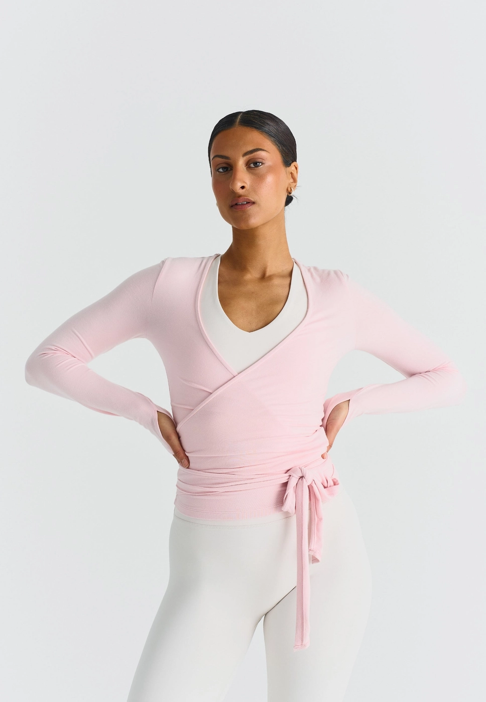 Soft Ballet Wrap Top - rose, str. M