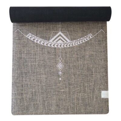 “The shooting bow” økologisk jute og naturgummi yogamåtte -  Mocca