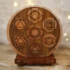 7 Chakra Himalaya salt lampe -  håndlavet