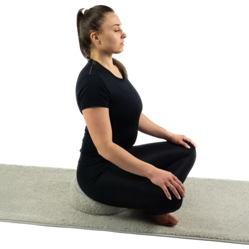 Merino uld meditationspude med bæretaske - lys grå - Image 4