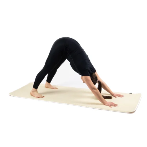 Uldyogamåtte 80 cm bred med bæretaske - natur