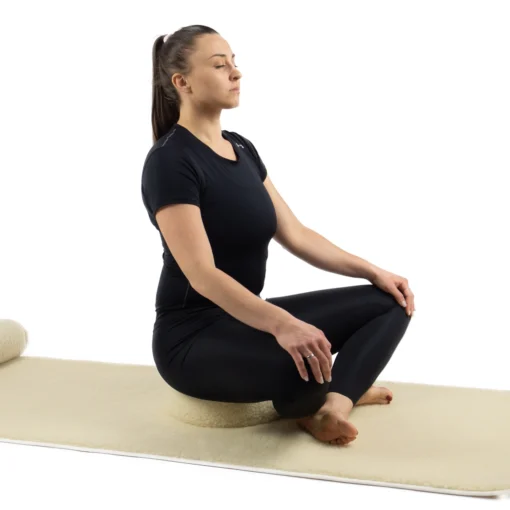 Uldyogamåtte 80 cm bred med bæretaske - natur - Image 11