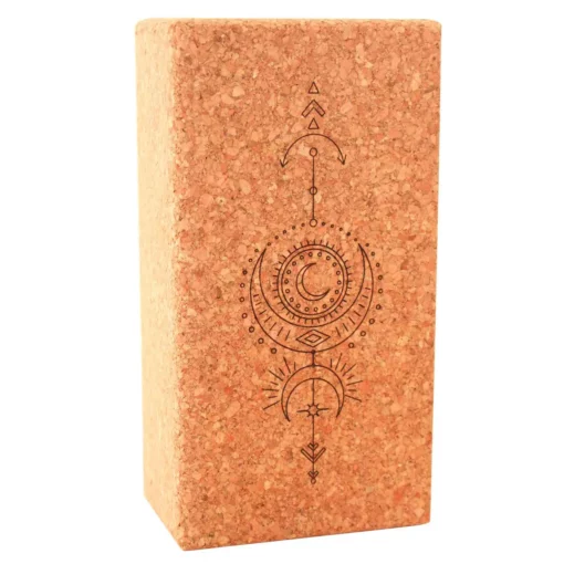 Økologisk kork yogablok med månemotiv