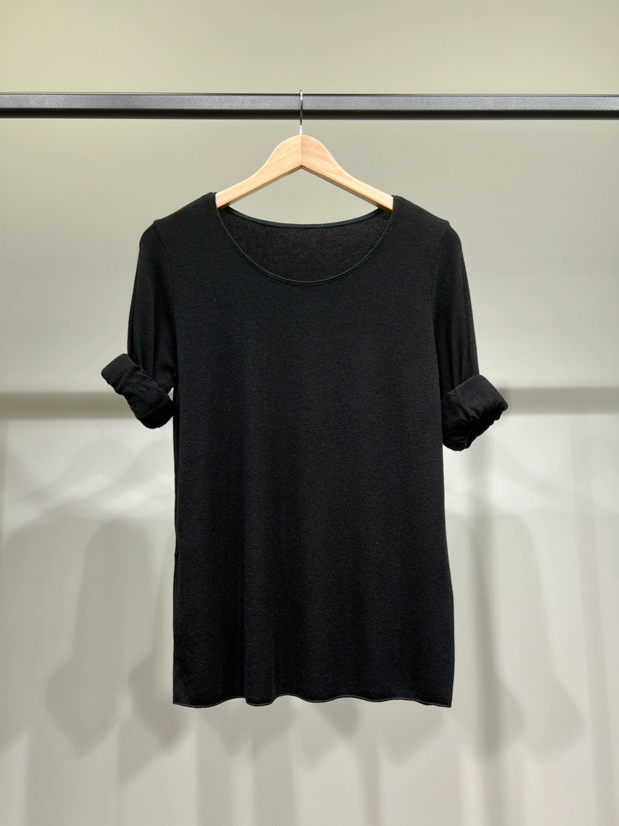 Blød langærmet T-shirt i uld og angora, Sand - one size - Billede 2