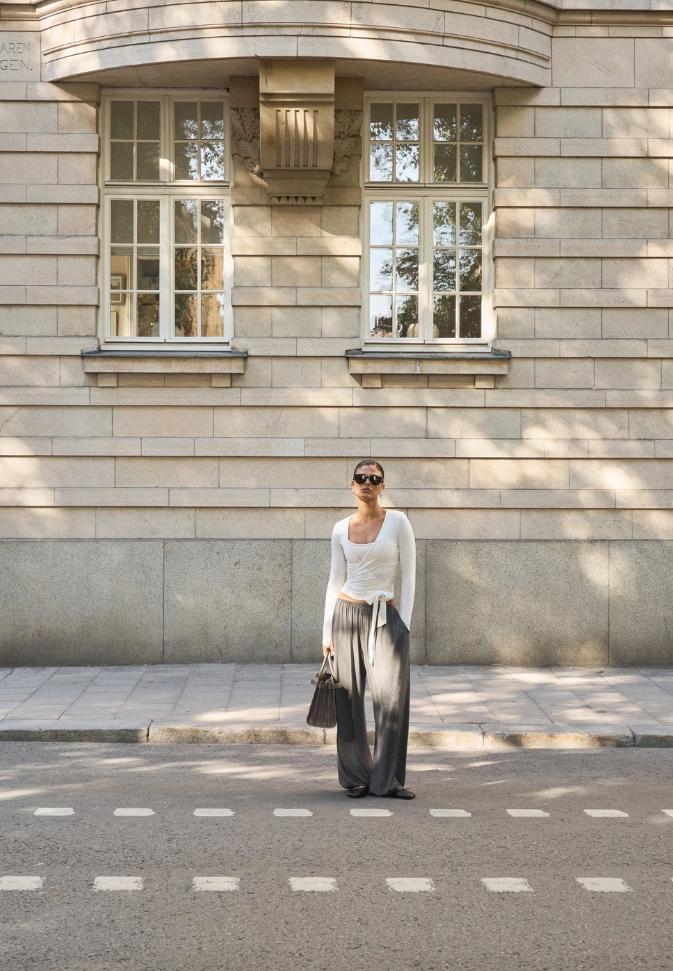 Soft Ballet Wrap Top - pearl, str. M - Billede 4