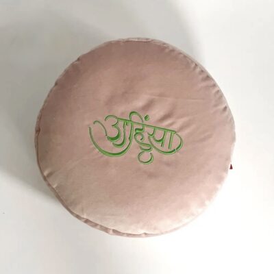 Den fineste "Ahimsa" rosa velour meditationspude