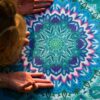 Ocean and Heaven Mandala - Økologisk naturgummi yogamåtte med skridsikker overflade - Image 6