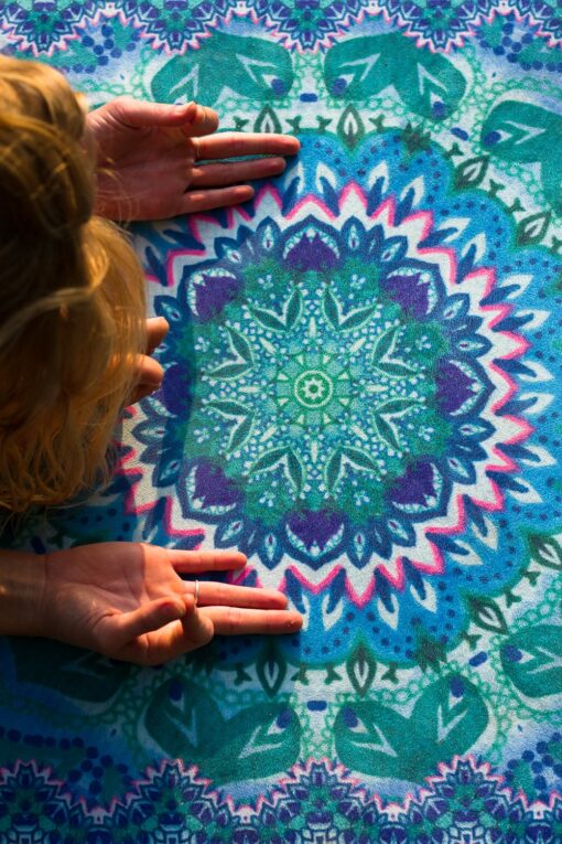 Ocean and Heaven Mandala - Økologisk naturgummi yogamåtte med skridsikker overflade - Image 6
